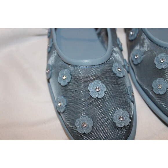 COACH WOMEN'S EMILIA MARY JANE MESH TEA ROSE BALLET FLATS BLUE NIB - Picture 2 of 7